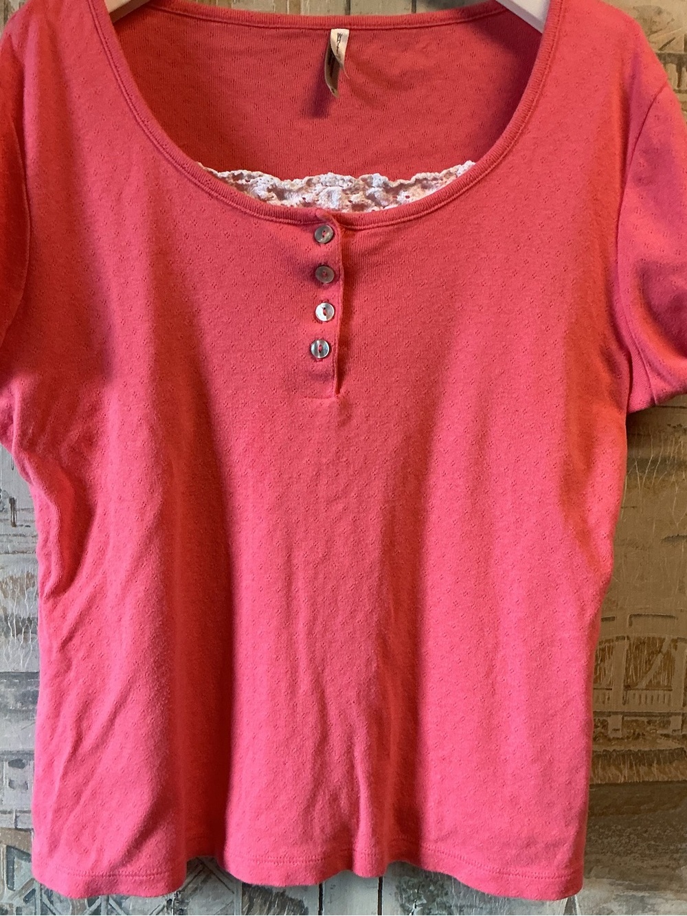 Women’s Coral Pink Button Front Top - White Stag